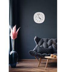 Dekoratif Renkli Kare Beton Duvar Saati 26 Cm - Beyaz