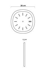 Dekoratif Renkli Kare Beton Duvar Saati 26 Cm - Beyaz