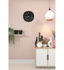 Dekoratif Renkli Kare Beton Duvar Saati 26 Cm - Siyah