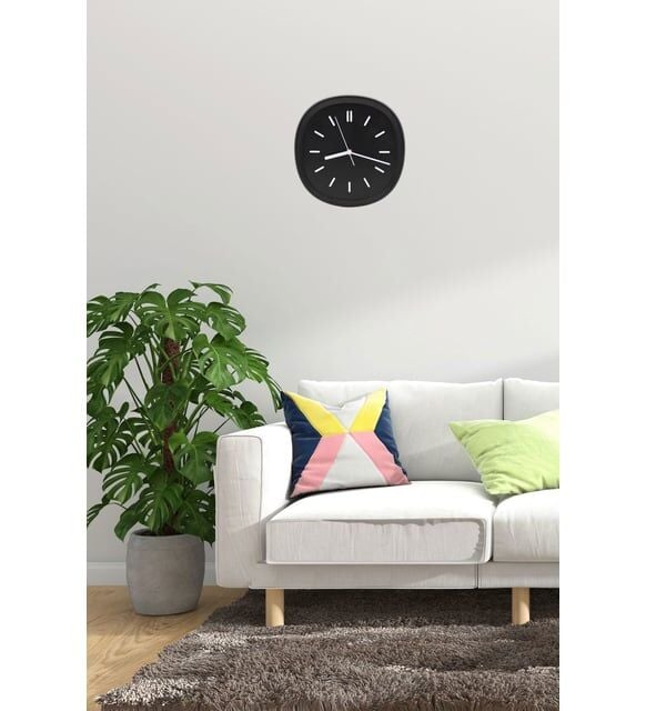 Dekoratif Renkli Kare Beton Duvar Saati 26 Cm - Siyah