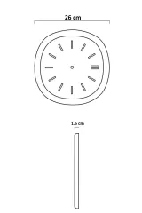 Dekoratif Renkli Kare Beton Duvar Saati 26 Cm - Siyah